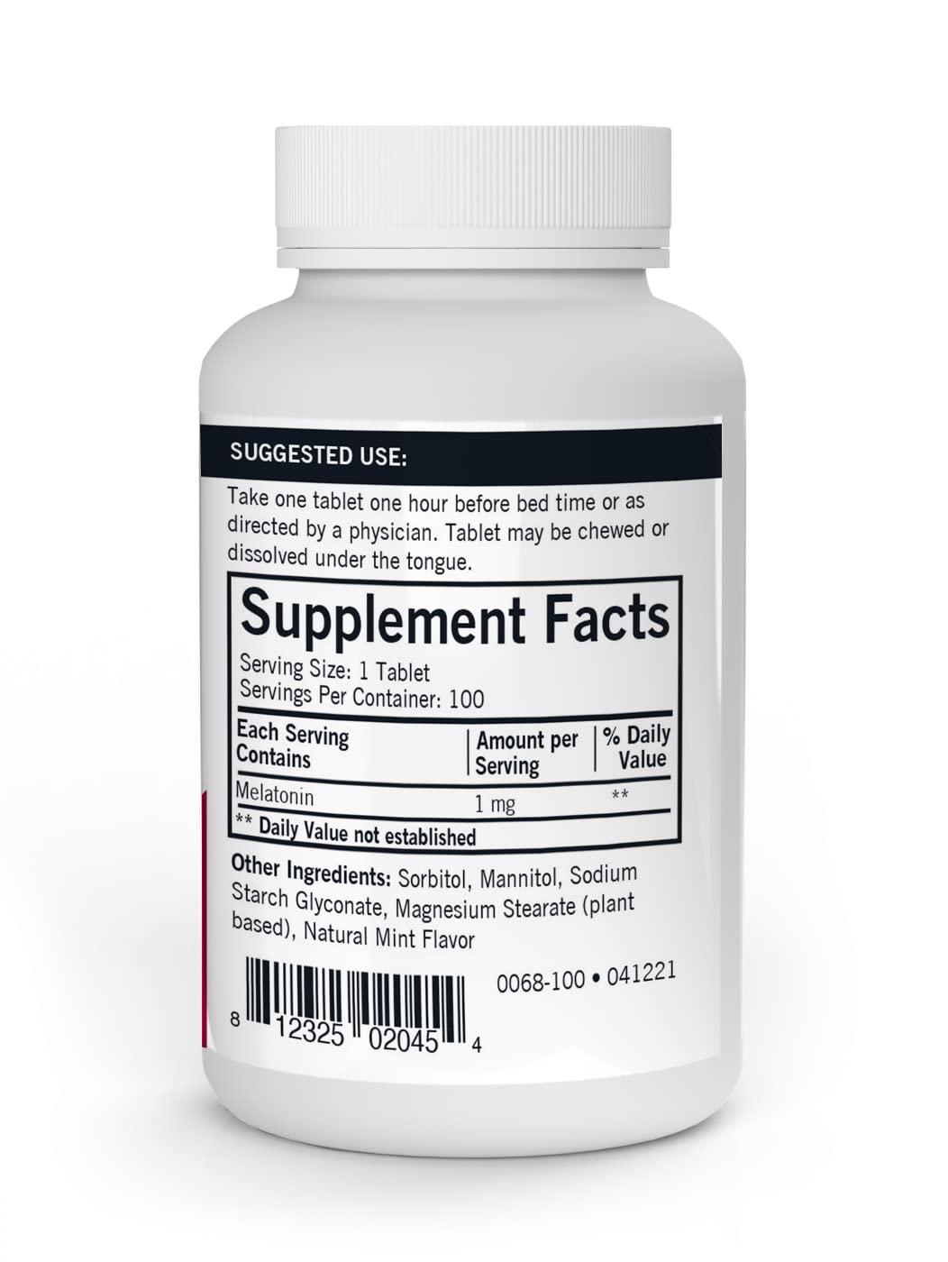 Kirkman Melatonin 1mg chewables mint flavor closeup for easy nightly support.