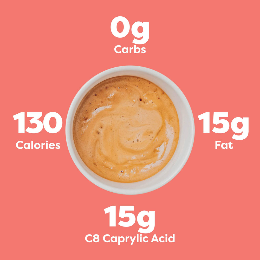 Kiss My Keto MCT Oil C8 amber bottle showing purity and packaging