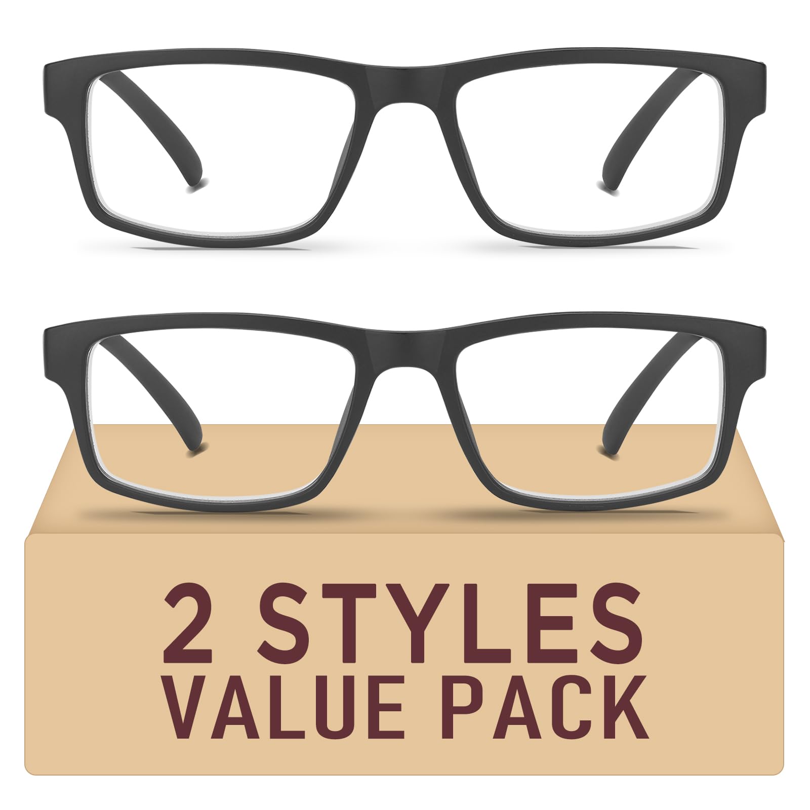 Kitchasy reading glasses front view, lightweight frame for comfortable all-day use.