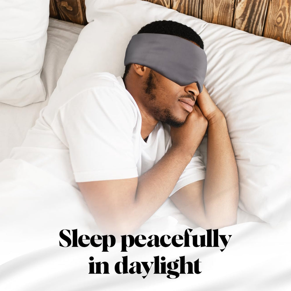 Gift-ready Kitsch charcoal satin sleep mask with luxurious packaging
