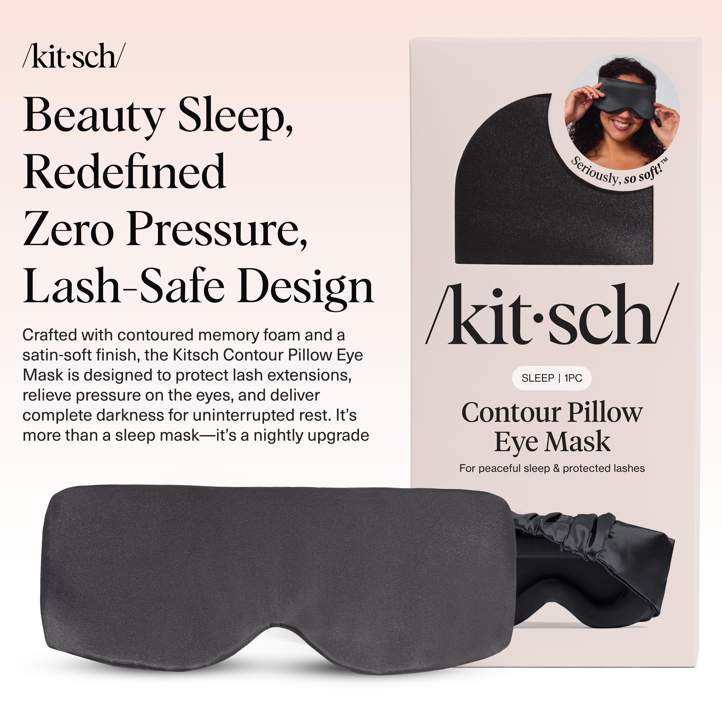 Kitsch Contour Eye Mask total-darkness blocks light for deeper rest