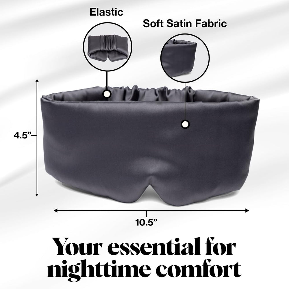 Kitsch satin sleep mask with adjustable strap for secure all-night fit
