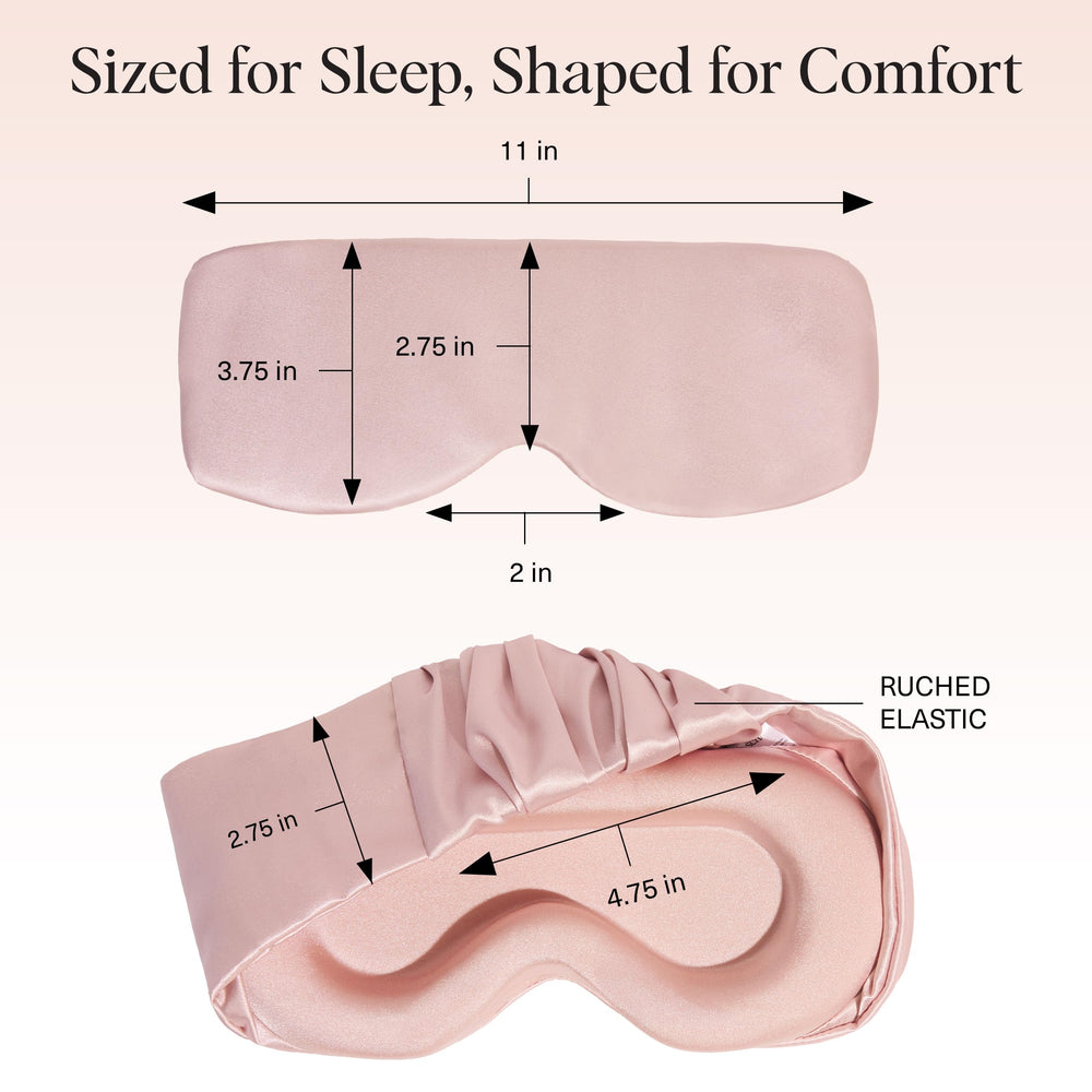Kitsch travel eye mask is lightweight and compact for flights and hotel stays.