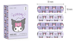 Vendaje Kitty Friends morado con gato, ideal para cortes leves y cuidado diario.