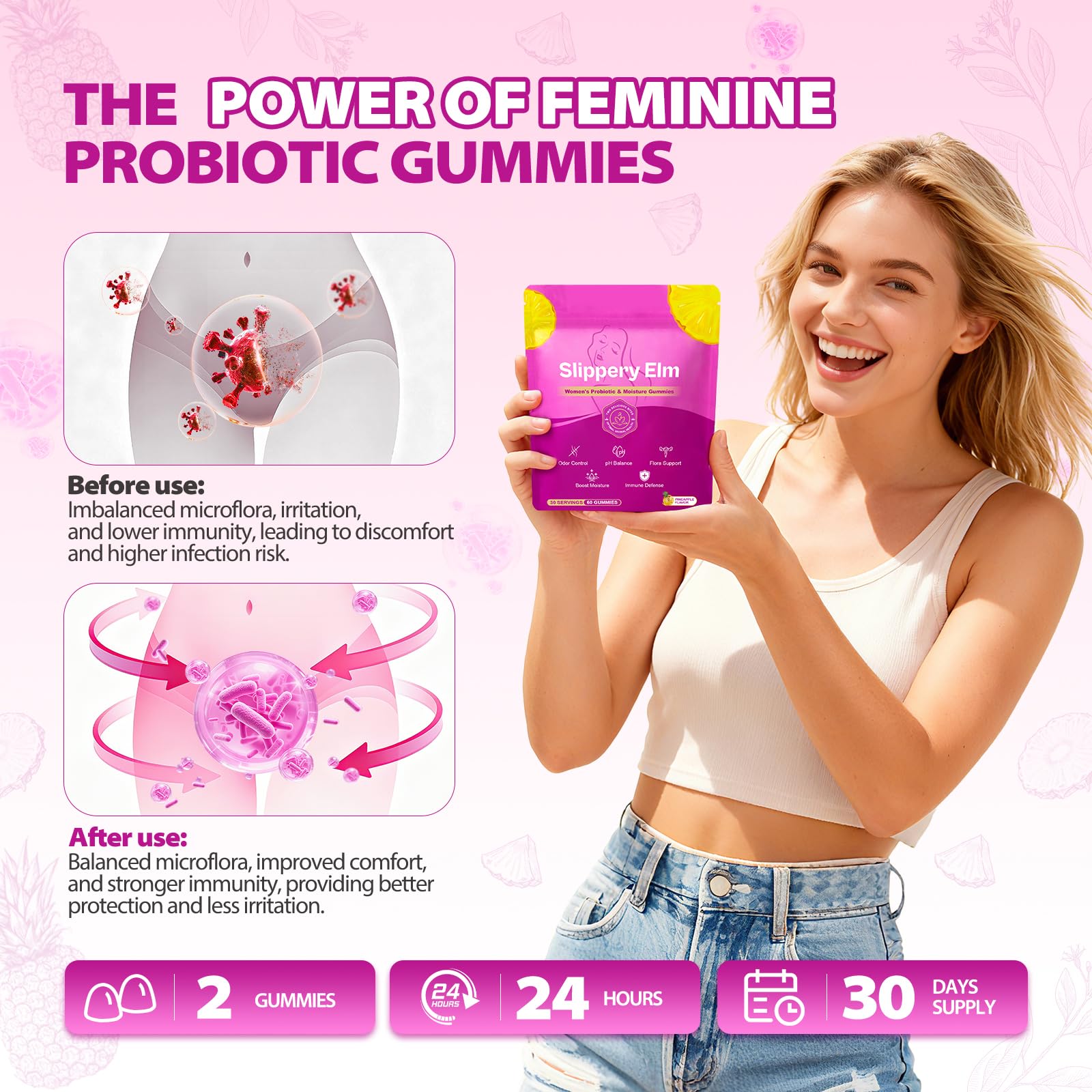 Kitty Queen gummies spilled near glass showing easy on-the-go use.