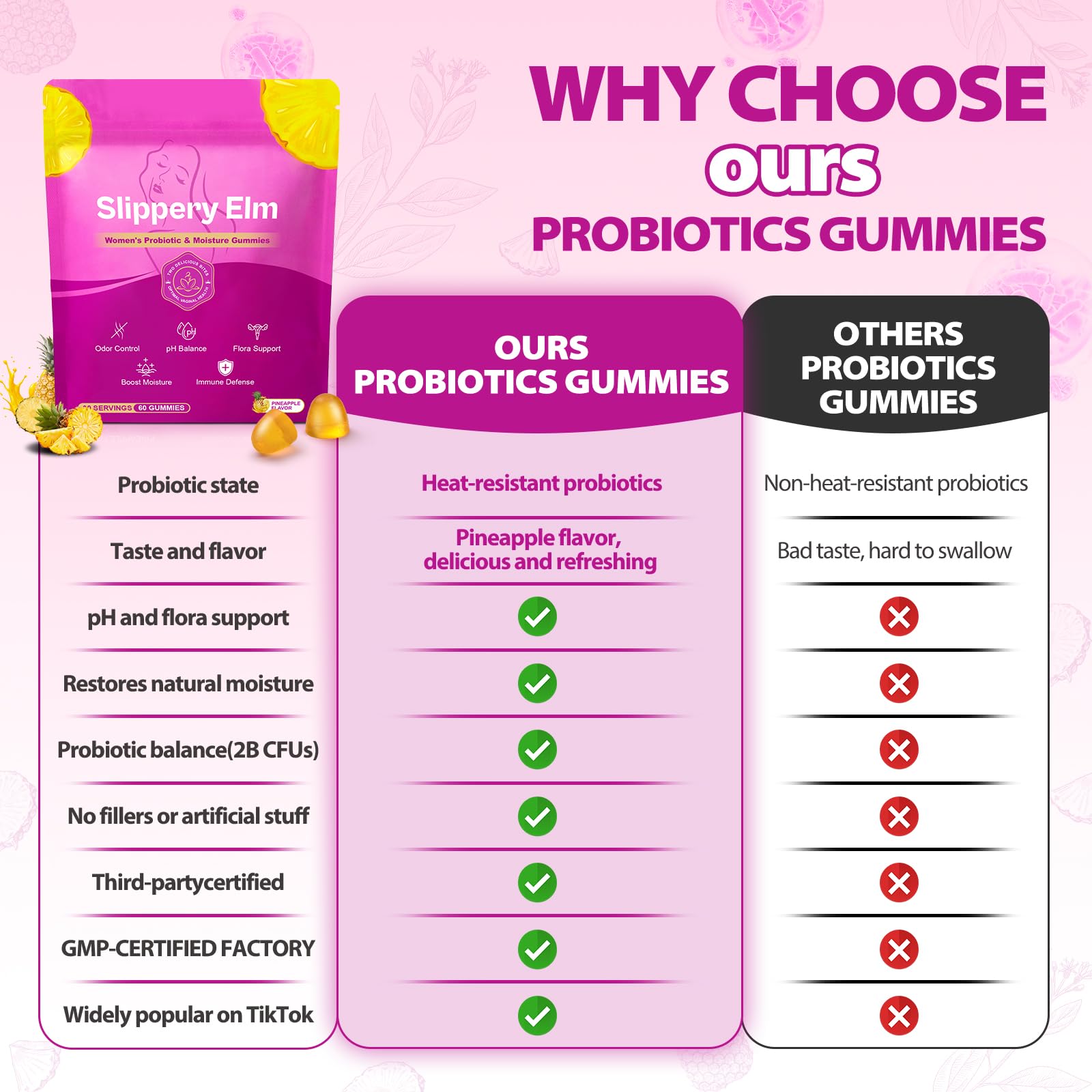 Kitty Queen pineapple flavor gummies showcasing tasty daily care for moisture and balance.