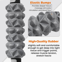 KITWILD Muscle Roller Stick grip detail emphasizes textured grips for stability during use.