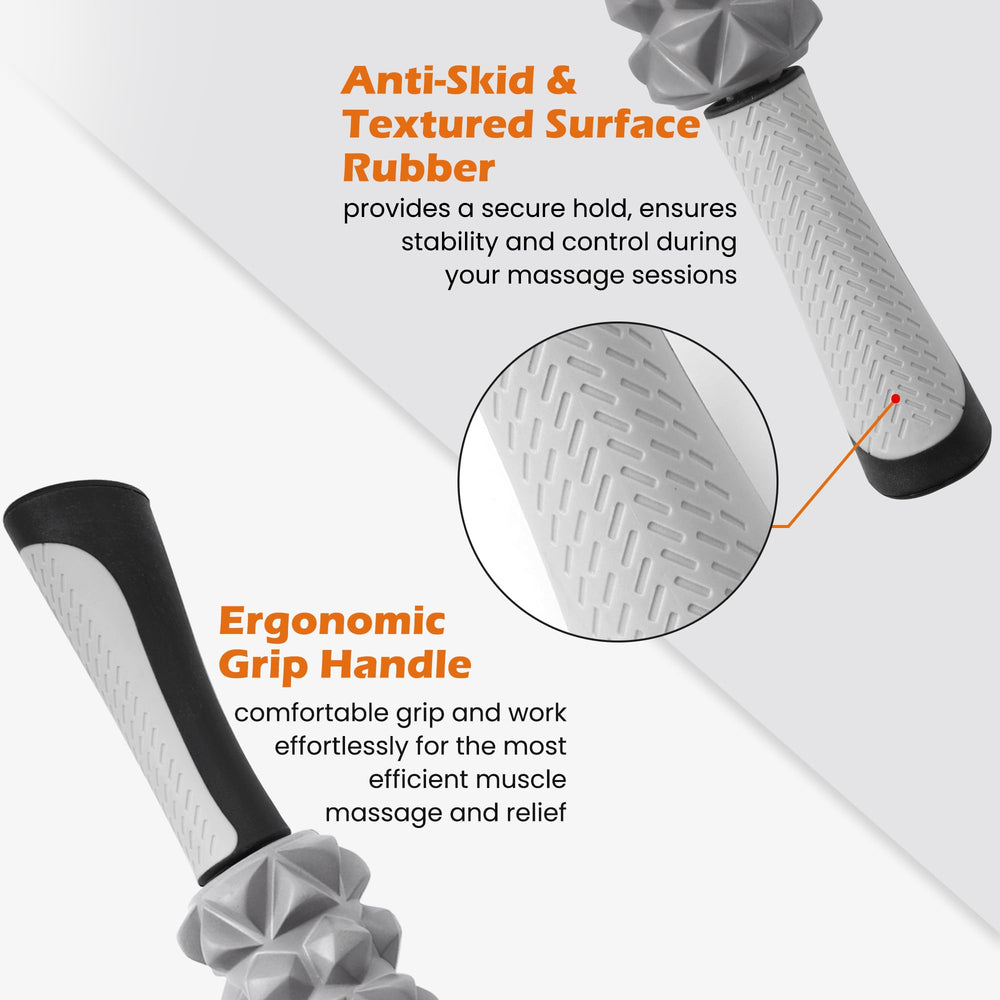 KITWILD Muscle Roller Stick textured bumps demonstrate deep-tissue massage capability.