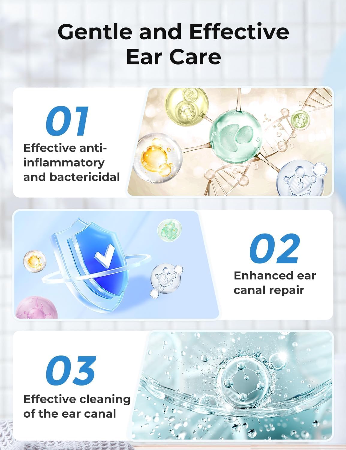 KIWONG ear basin and 200ml tank for convenient flushing setup.
