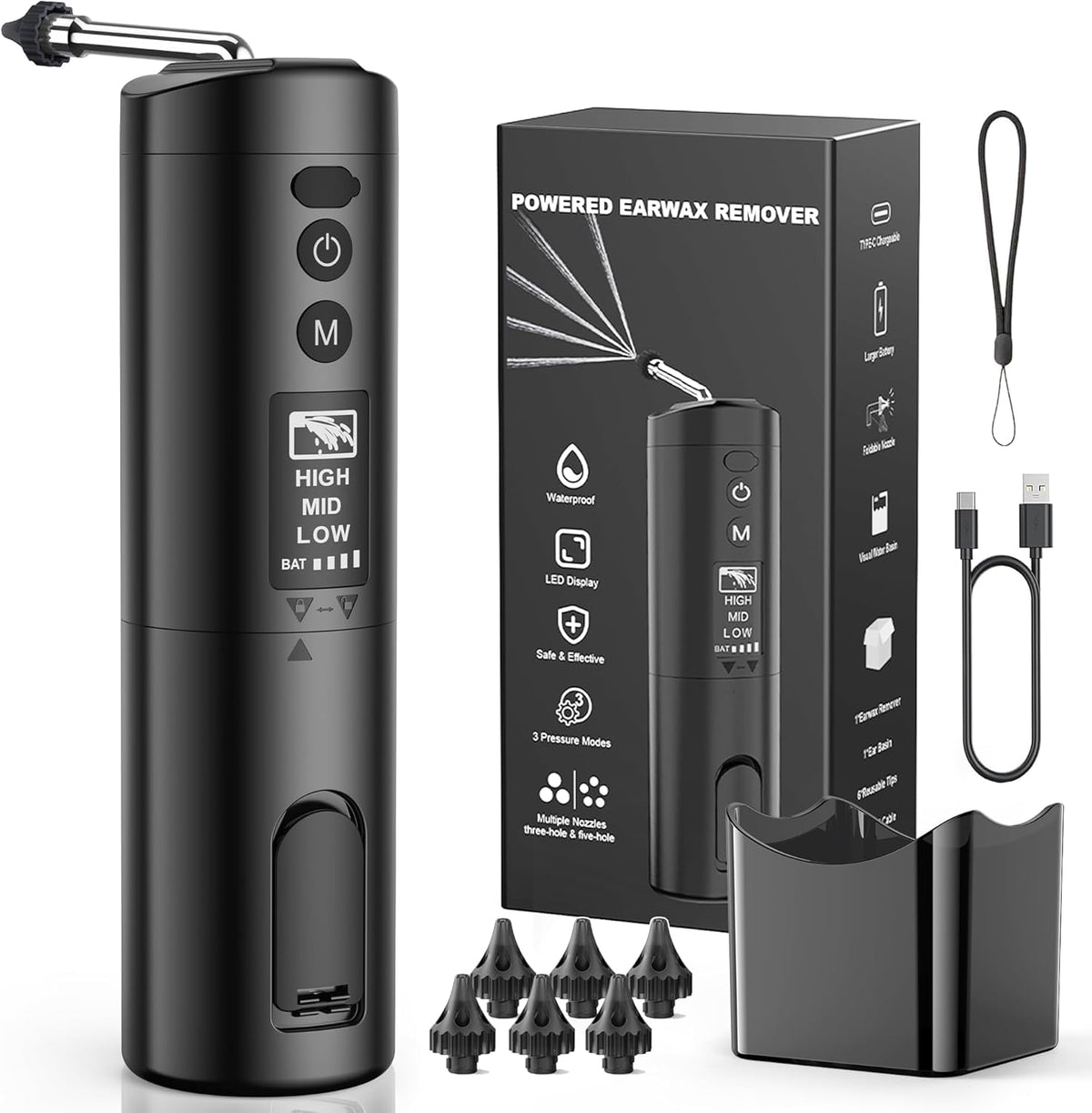 KIWONG ear cleaner with LED display for precise, safe cleaning.