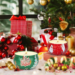 Dúo de velas de soja KIYTARBOO, perfecto como regalo navideño para seres queridos.