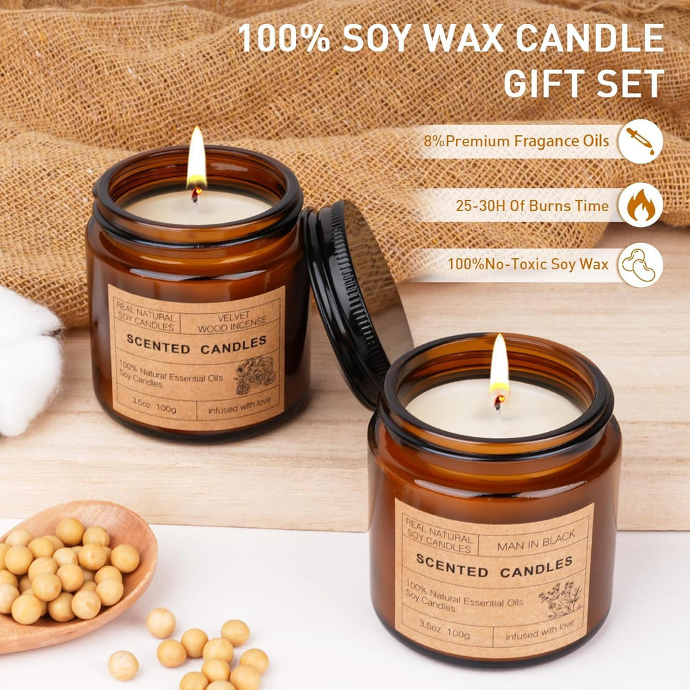 KIYTARBOO Man in Black candle for bold, masculine ambiance.