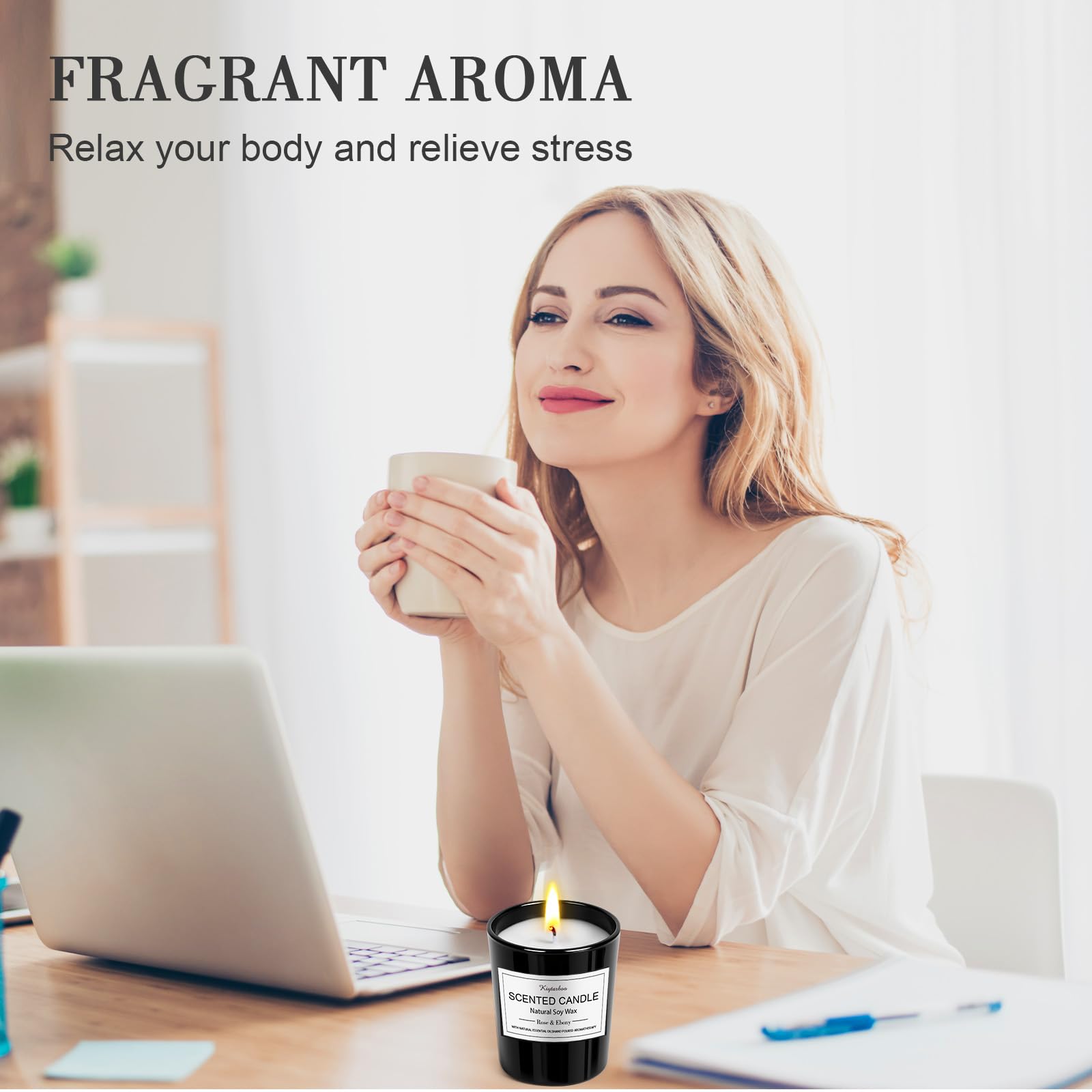 KIYTARBOO lavender candle for calming aromatherapy and relaxing evenings.