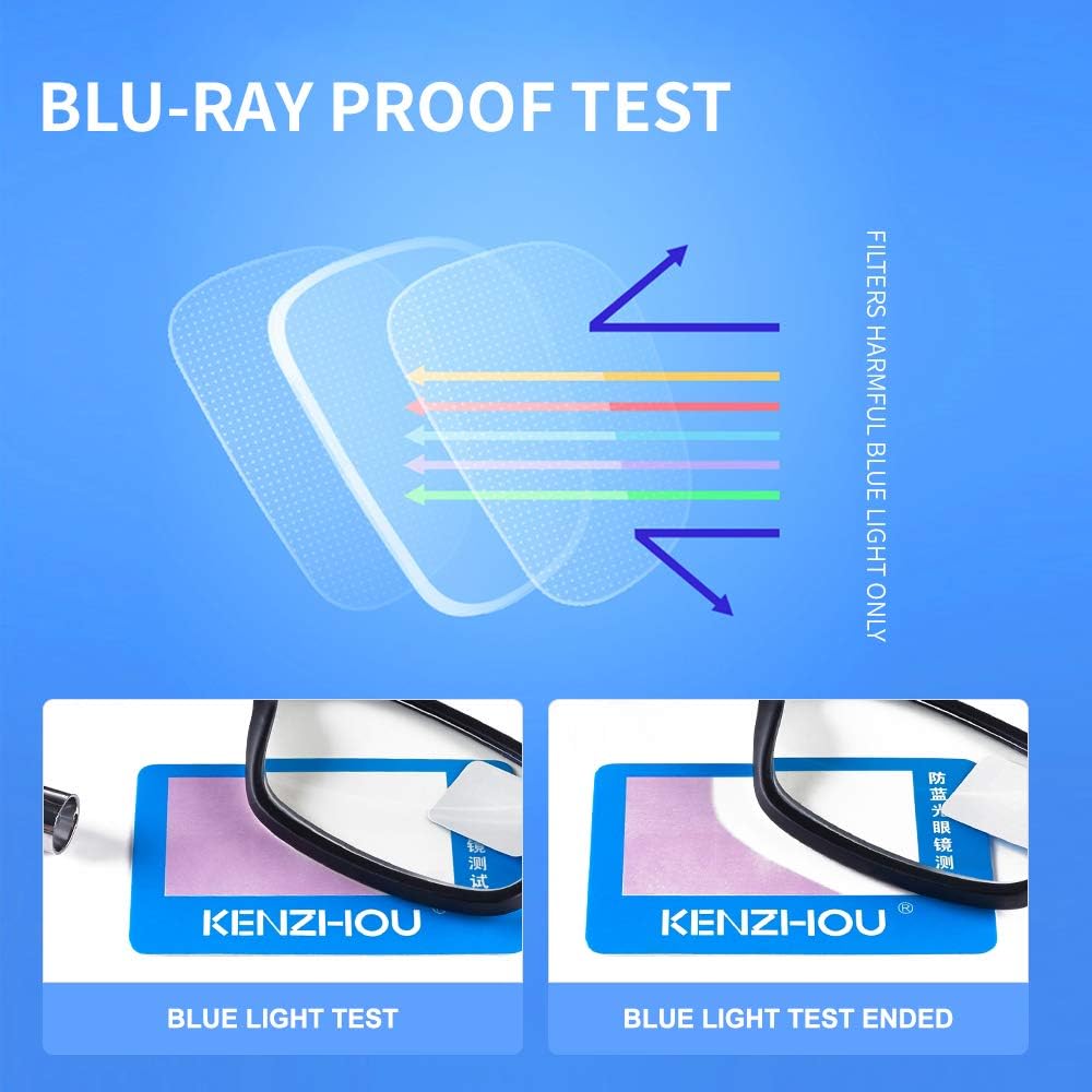 Close-up of K KENZHOU lenses, highlighting clear optics and glare reduction.
