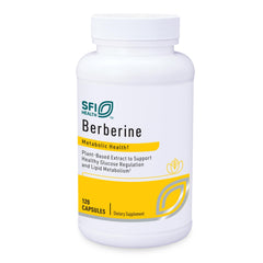 Klaire Labs Berberine HCI 500mg bottle front shows gluten-free hypoallergenic formulation