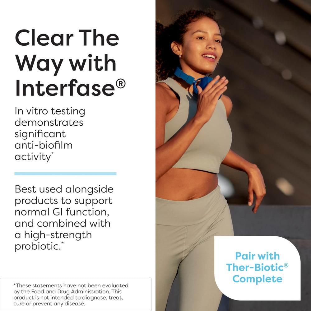 Klaire Labs InterFase Plus capsules closeup with EDTA and enzymes.