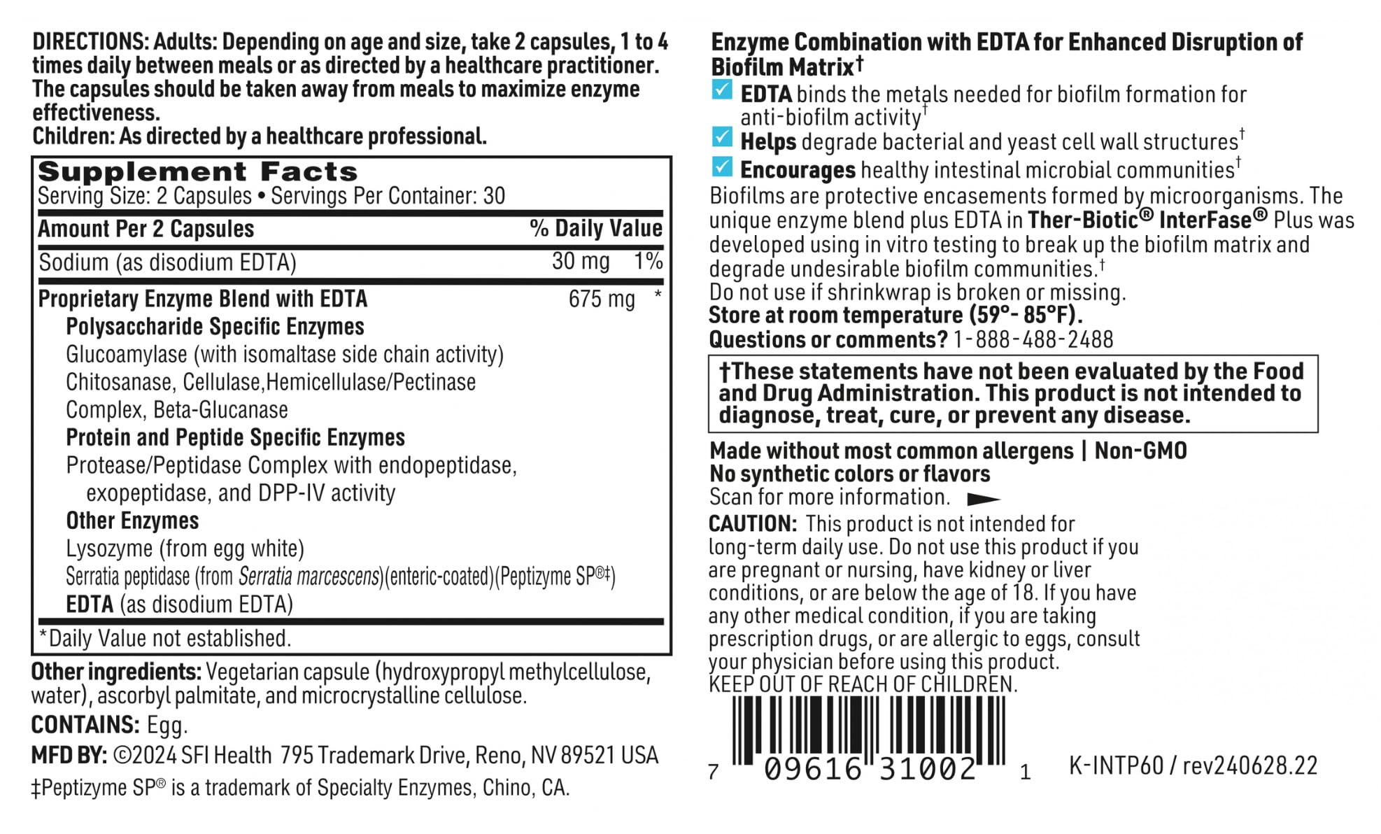 Free-from-allergens icon indicates allergy-friendly InterFase Plus formulation.