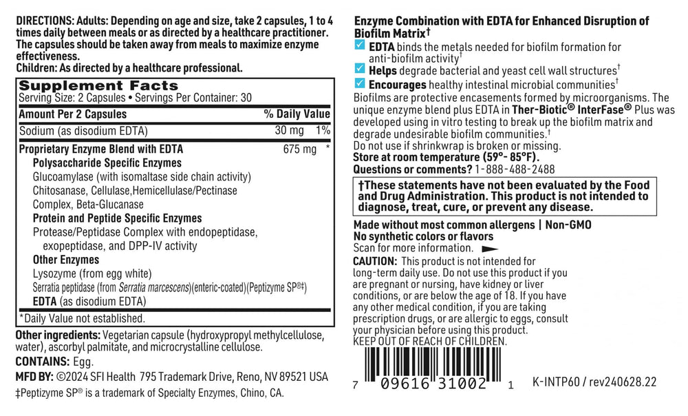 Free-from-allergens icon indicates allergy-friendly InterFase Plus formulation.