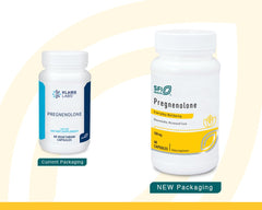 Klaire Labs Pregnenolone capsules with smooth texture for absorption.