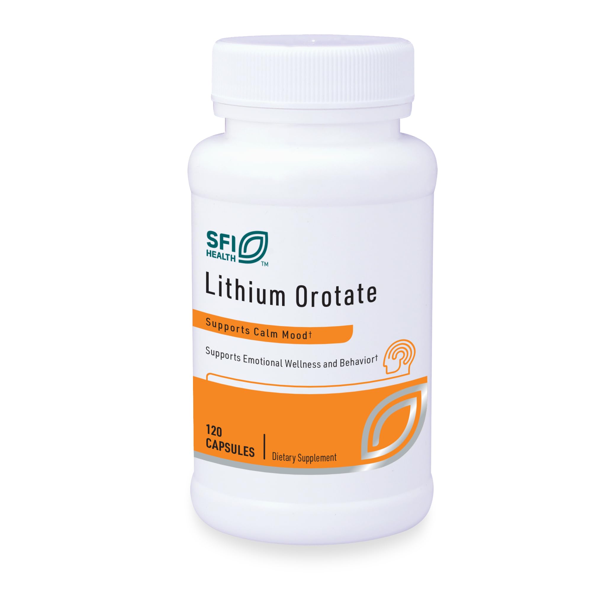 Klaire Labs SFI Health lithium orotate bottle for mood support and focus