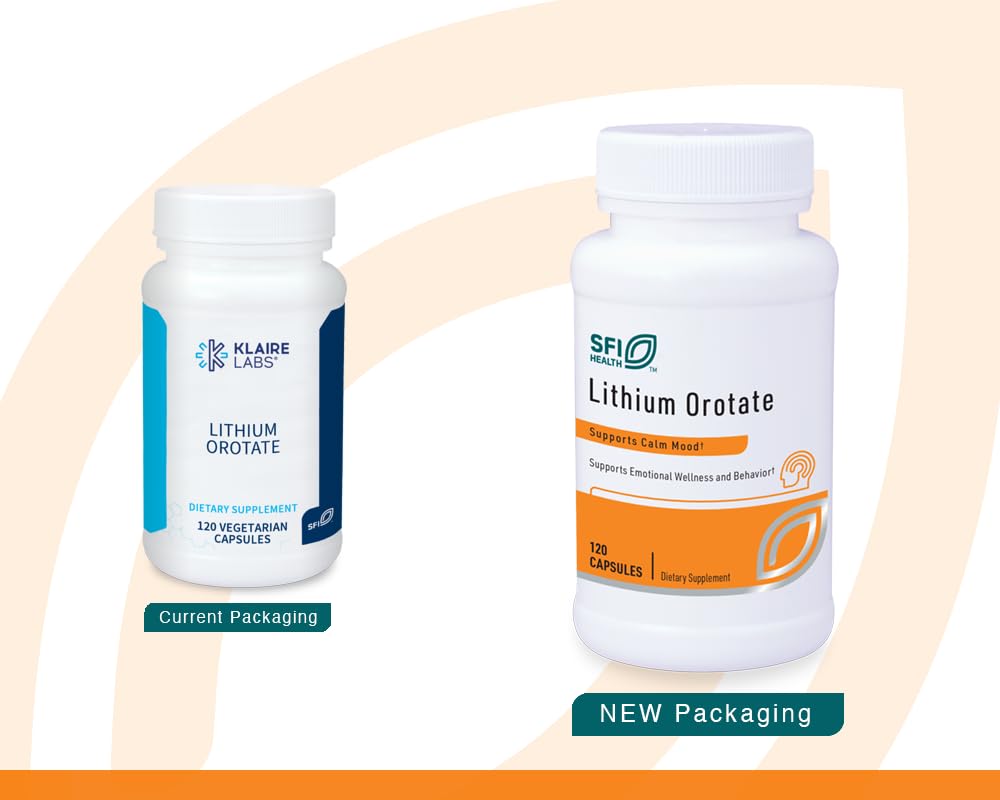 Klaire Labs lithium orotate capsule close-up indicating easy daily supplementation