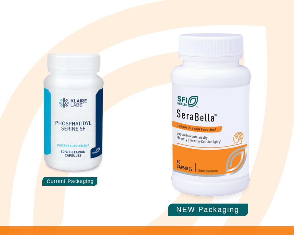 Klaire Labs SFI Health sunflower-derived phosphatidylserine in a clear bottle highlights sunflower lecithin origin.