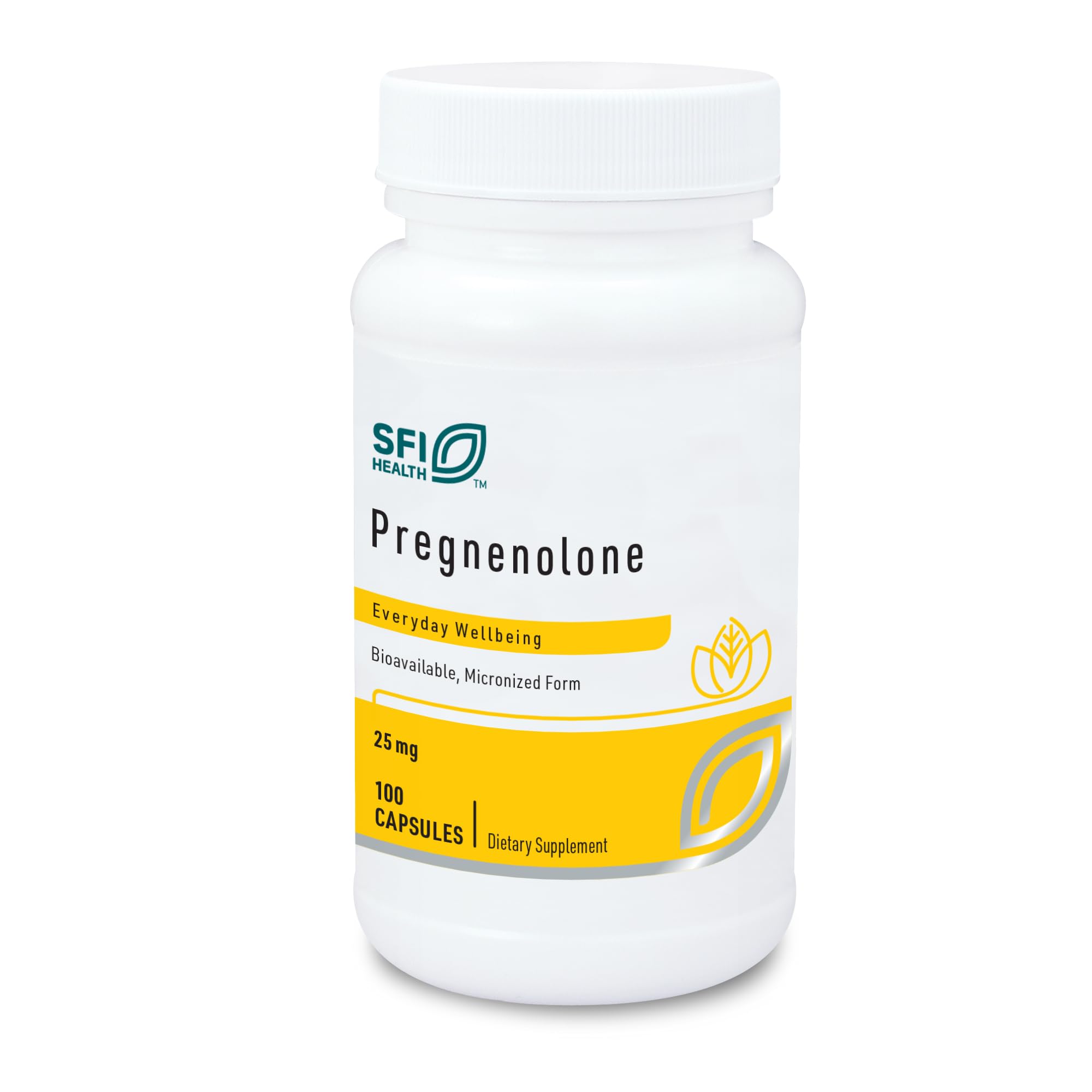 SFI Health Klaire Labs Pregnenolone bottle, premium hypoallergenic formula for daily wellness.
