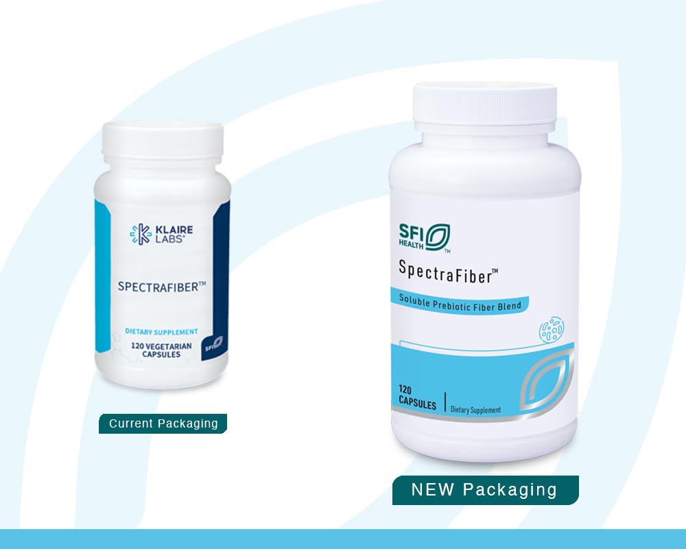 SpectraFiber capsules close-up show small soluble fiber capsules for easy daily intake.