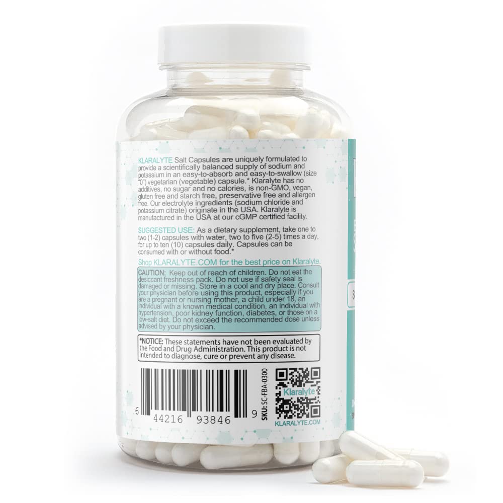 KLARALYTE value-size 300 capsules shown for long-term use.