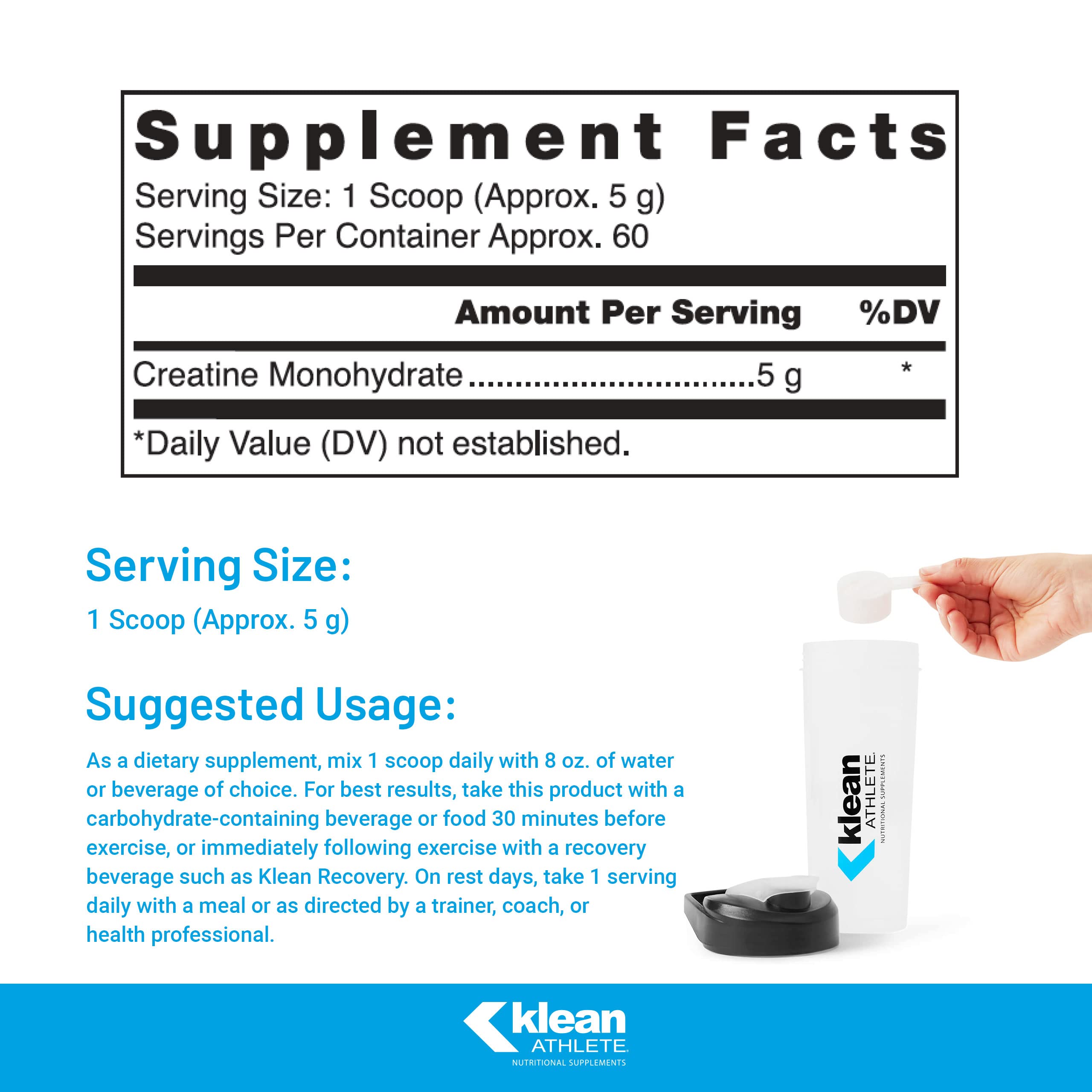 Klean Athlete Klean Creatine powder close-up showing mixability