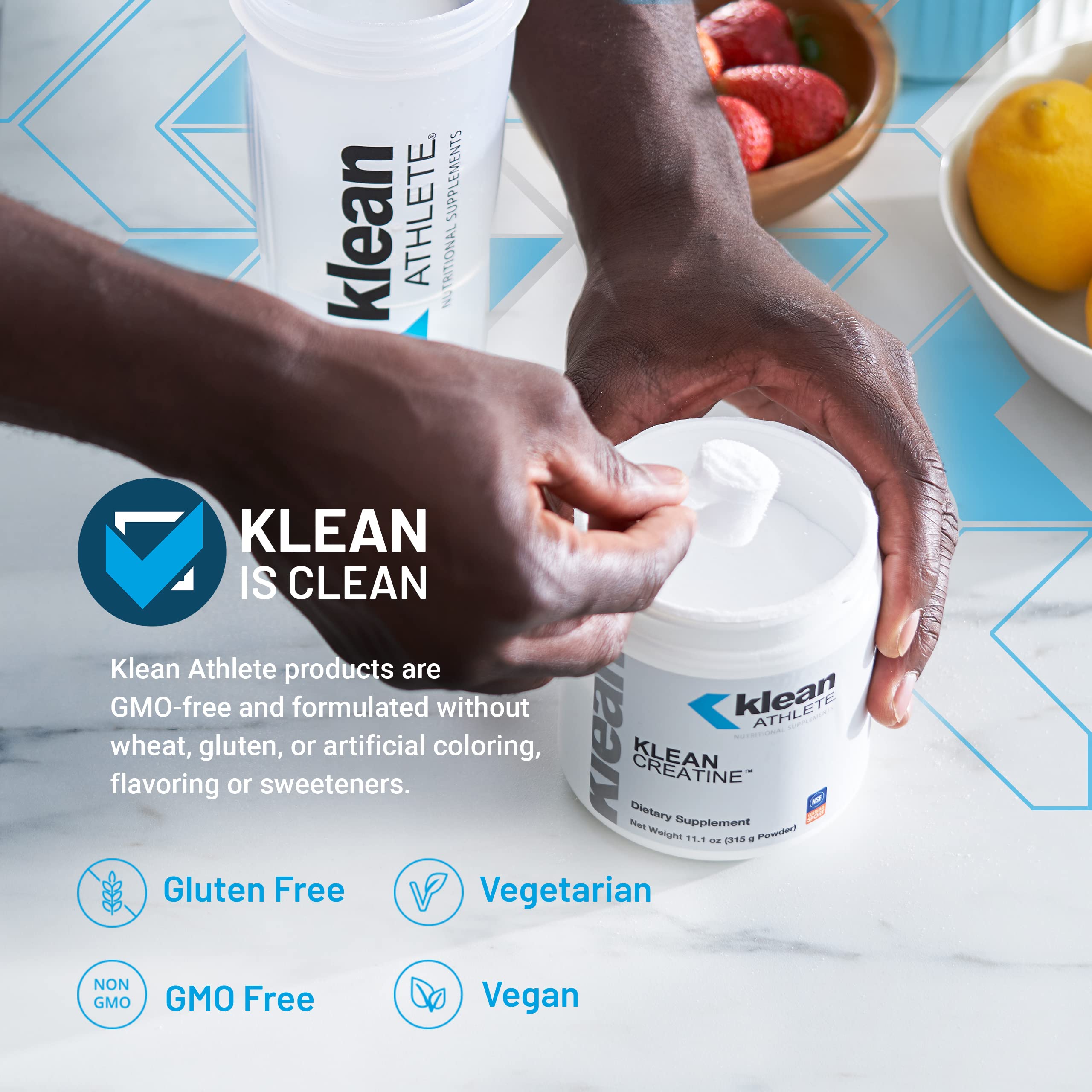 Klean Creatine scoop ready for precise daily servings to fuel workouts