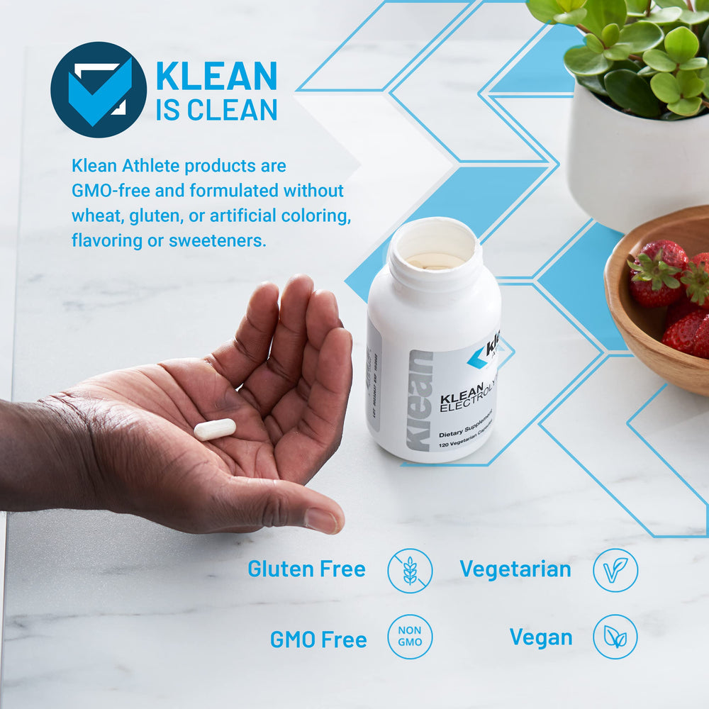 Close-up of the Klean Electrolytes label with NSF Certified for Sport seal.