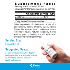 Klean Melatonin spray dispensing a quick sleep support dose