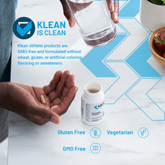 Klean Athlete Klean Probiotic capsules close-up; acid-resistant for durable delivery