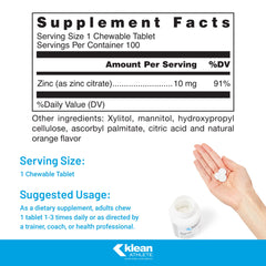 Klean Athlete Klean Zinc bottle side with label and NSF Certified for Sport