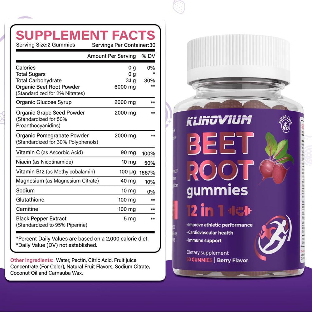 Klinovium gummies texture with mixed berry flavor suggests easy daily consumption.