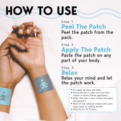 Klova Chill patch placed on the top of the foot for convenient wear