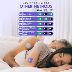 Klova ZSleep patch on arm for steady overnight release.