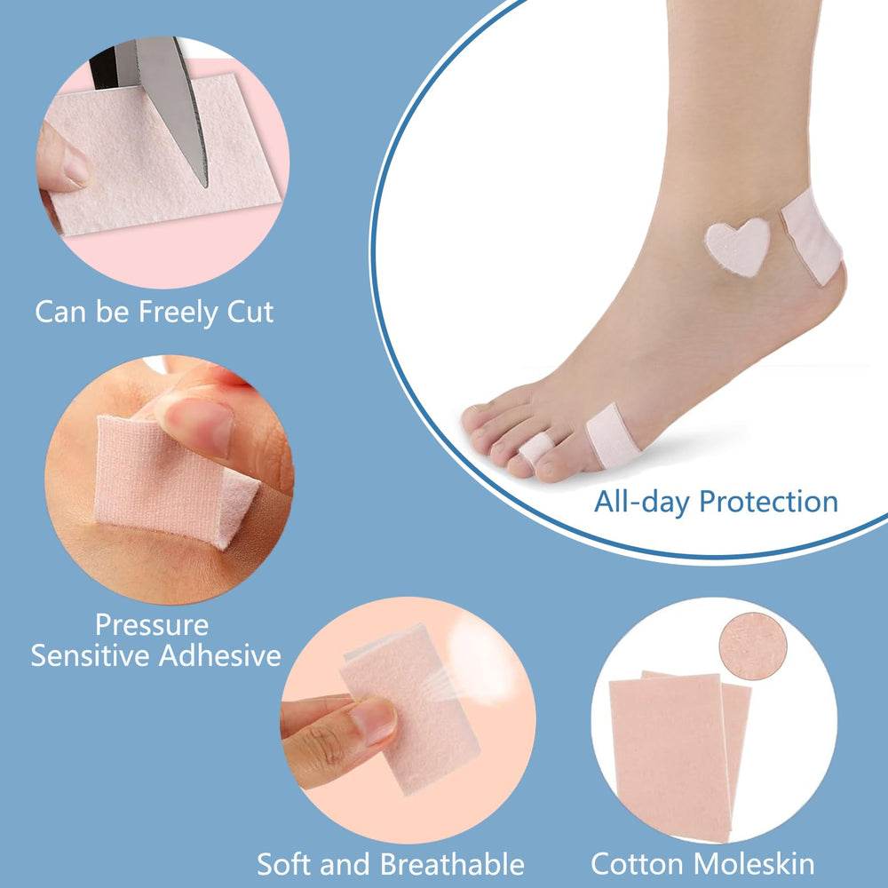 Close-up of Klyranix heel pad being applied to prevent rubbing