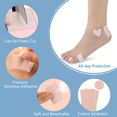 Close-up of Klyranix heel pad being applied to prevent rubbing