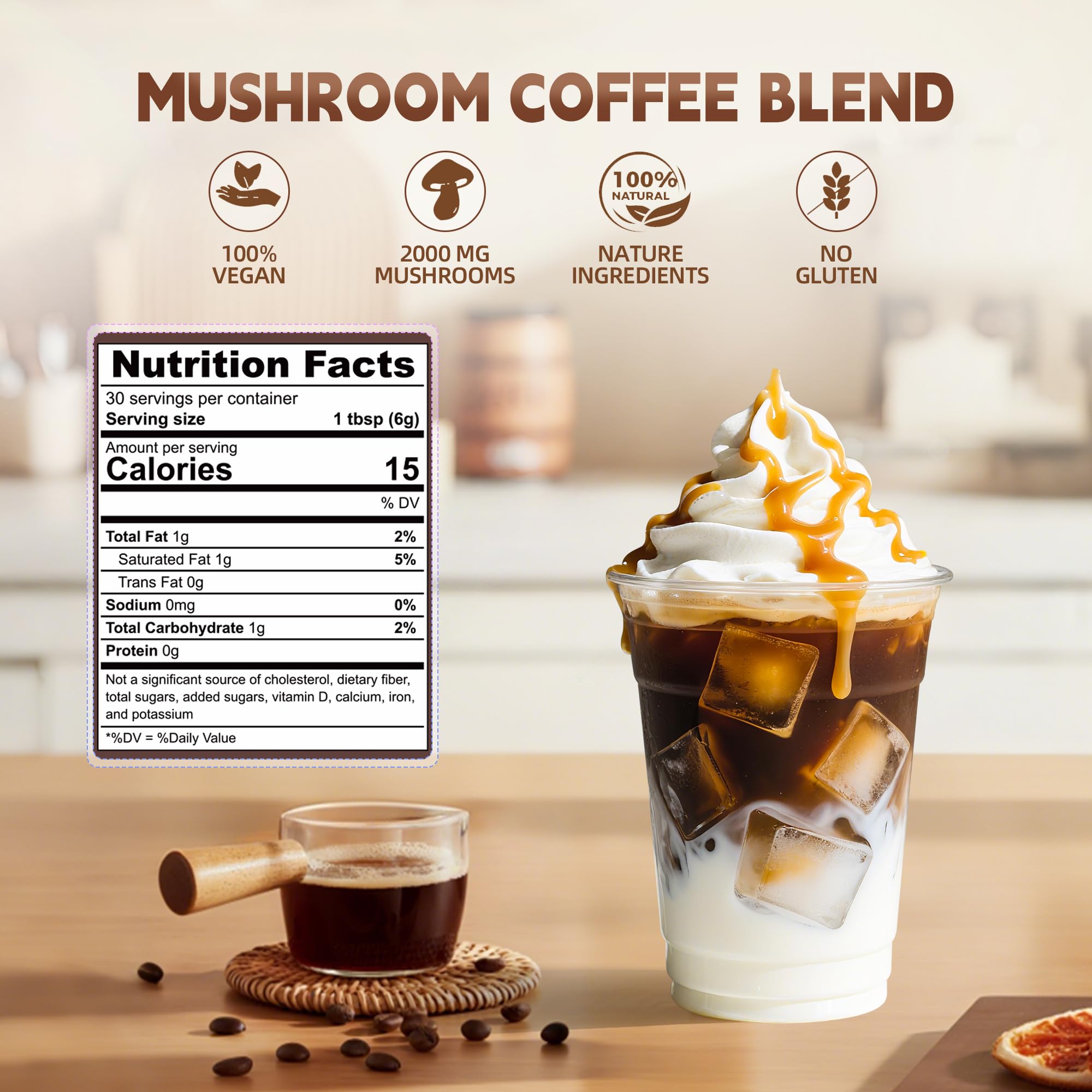 KMKCE Mushroom Coffee with King Trumpet for smooth, bold taste.