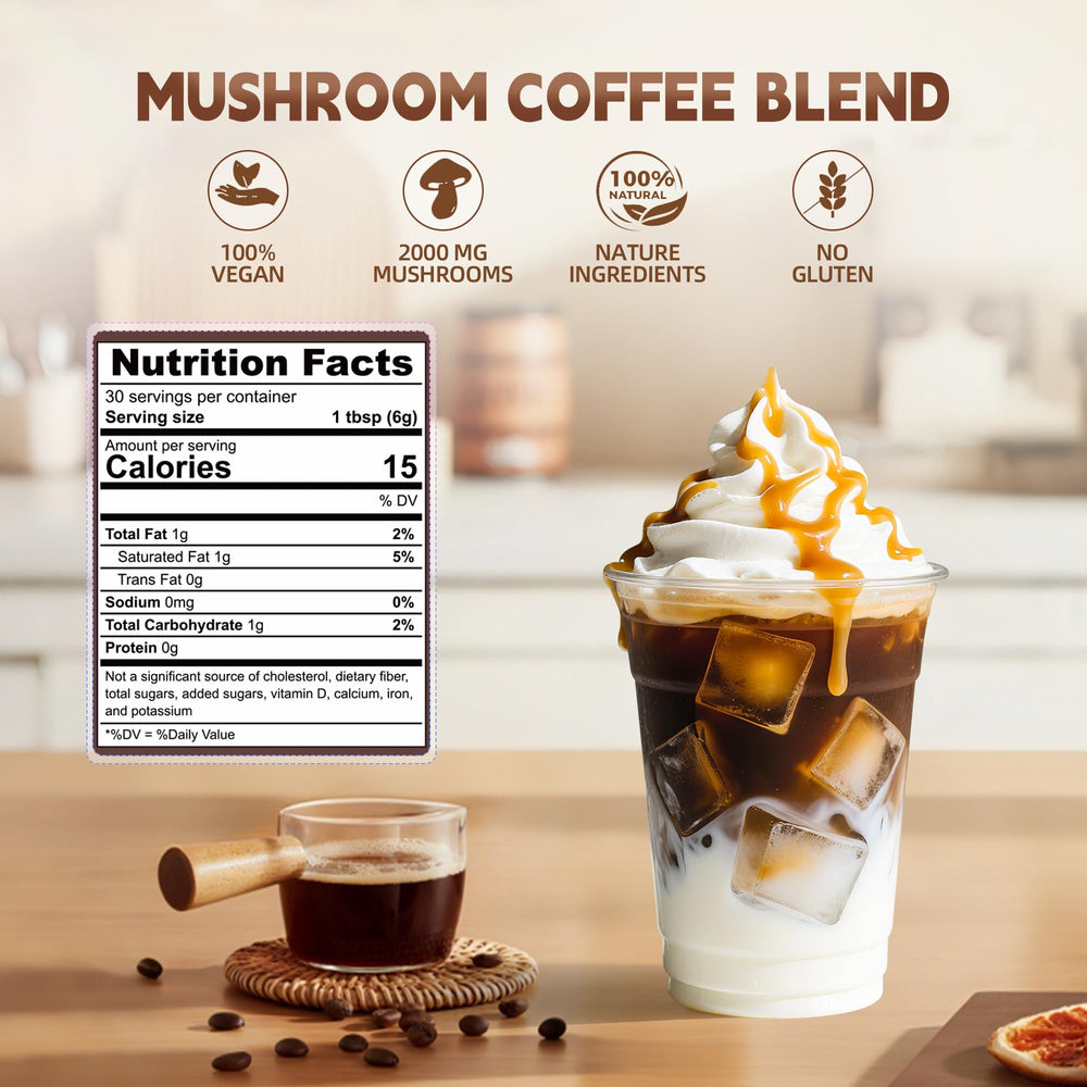 KMKCE Mushroom Coffee with King Trumpet for smooth, bold taste.