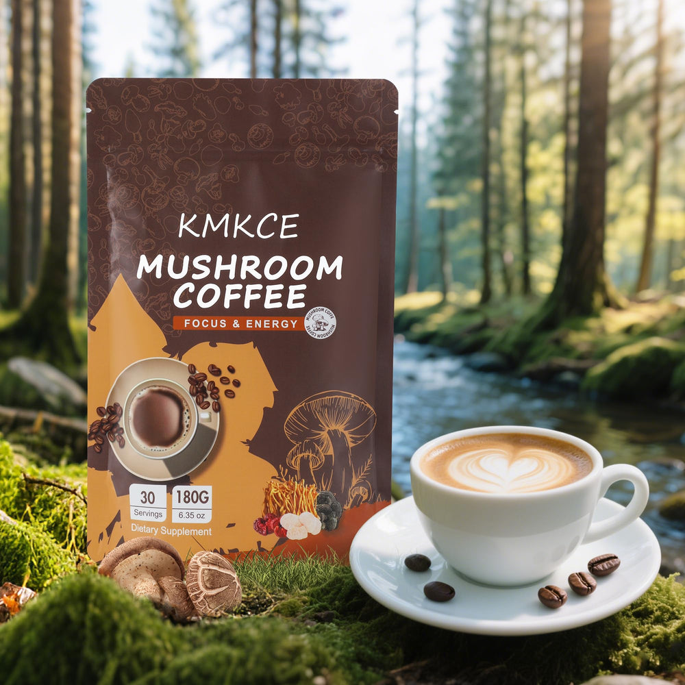 KMKCE Mushroom Coffee served hot or iced for anytime enjoyment.