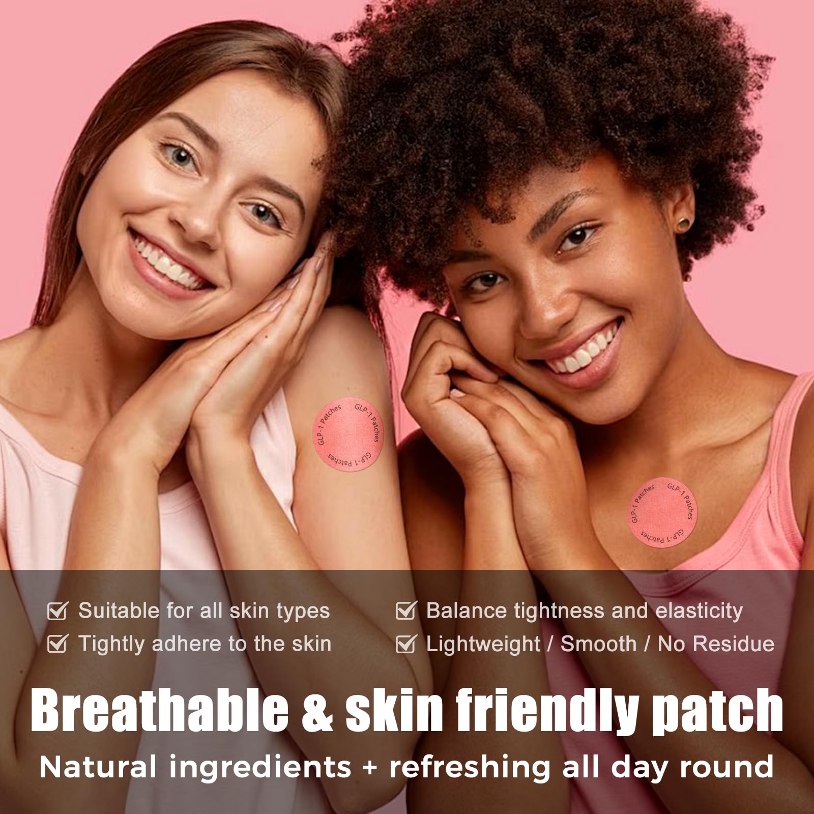 KMLWXD GLP-1 patch being applied to clean skin for easy start.