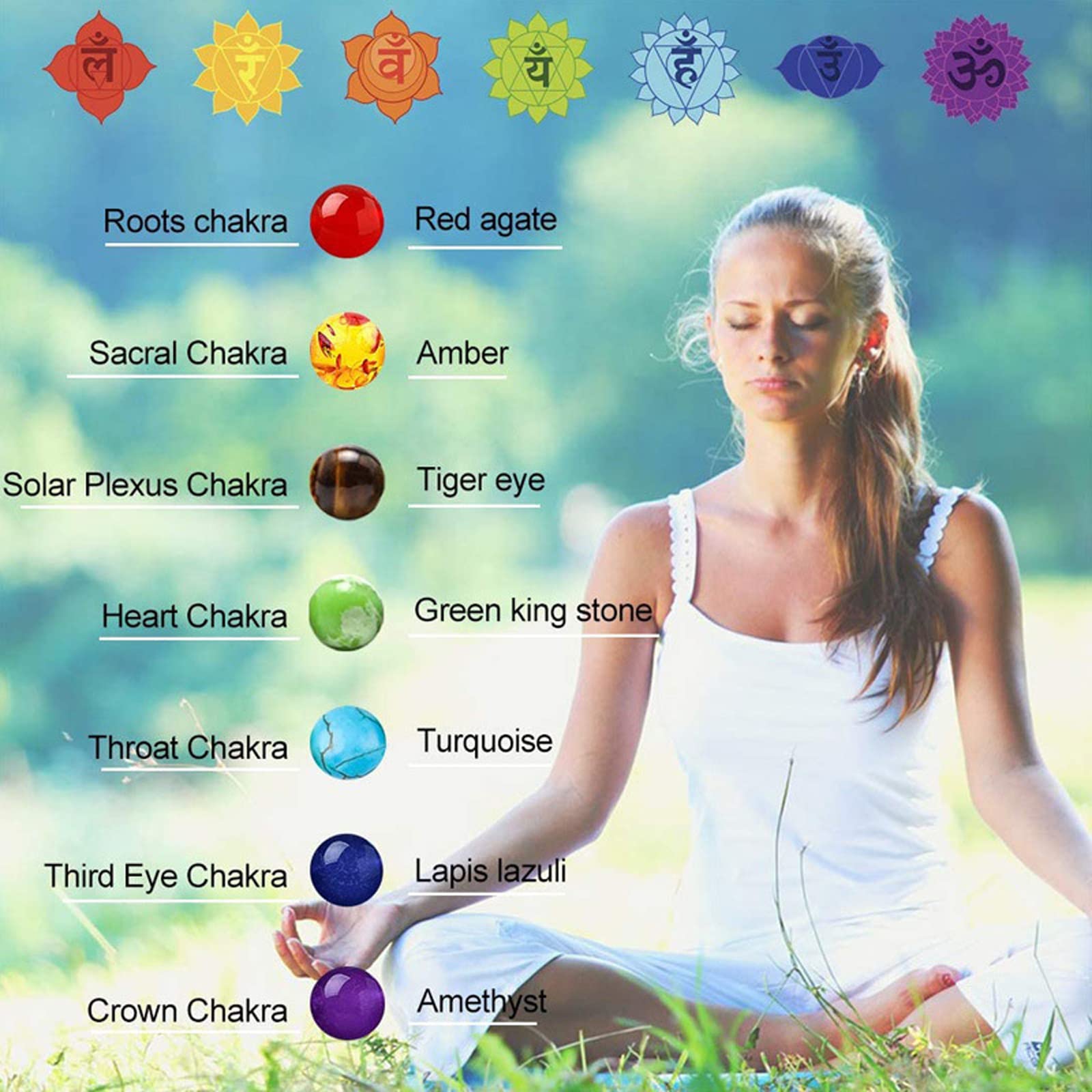 KMYA Chakra bracelet on the wrist demonstrates adjustable cord fit