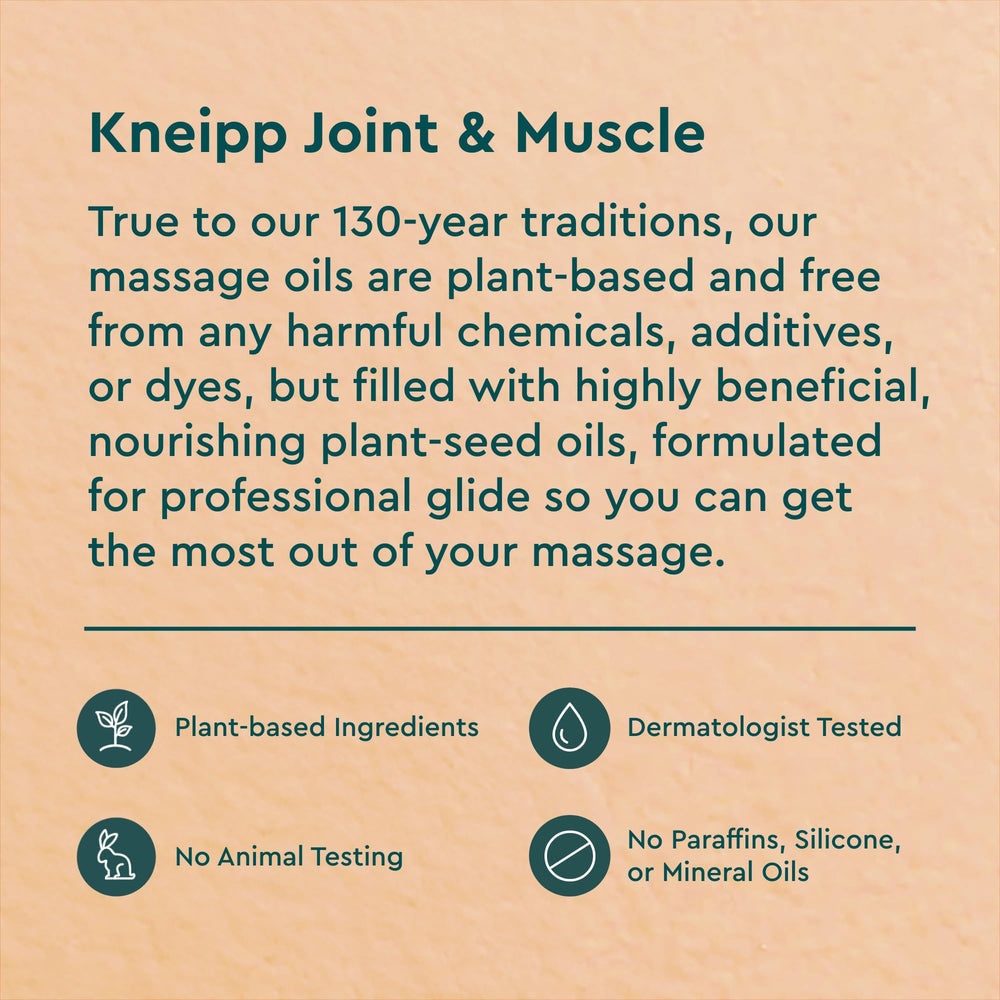 Kneipp Arnica massage oil in hands during application