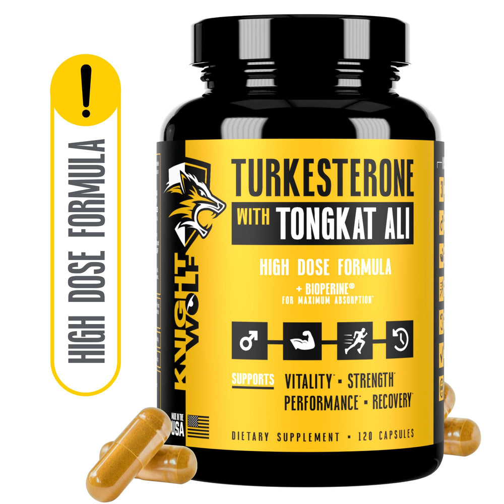 KNIGHT WOLF SUPPS Front packaging shot communicates premium branding.
