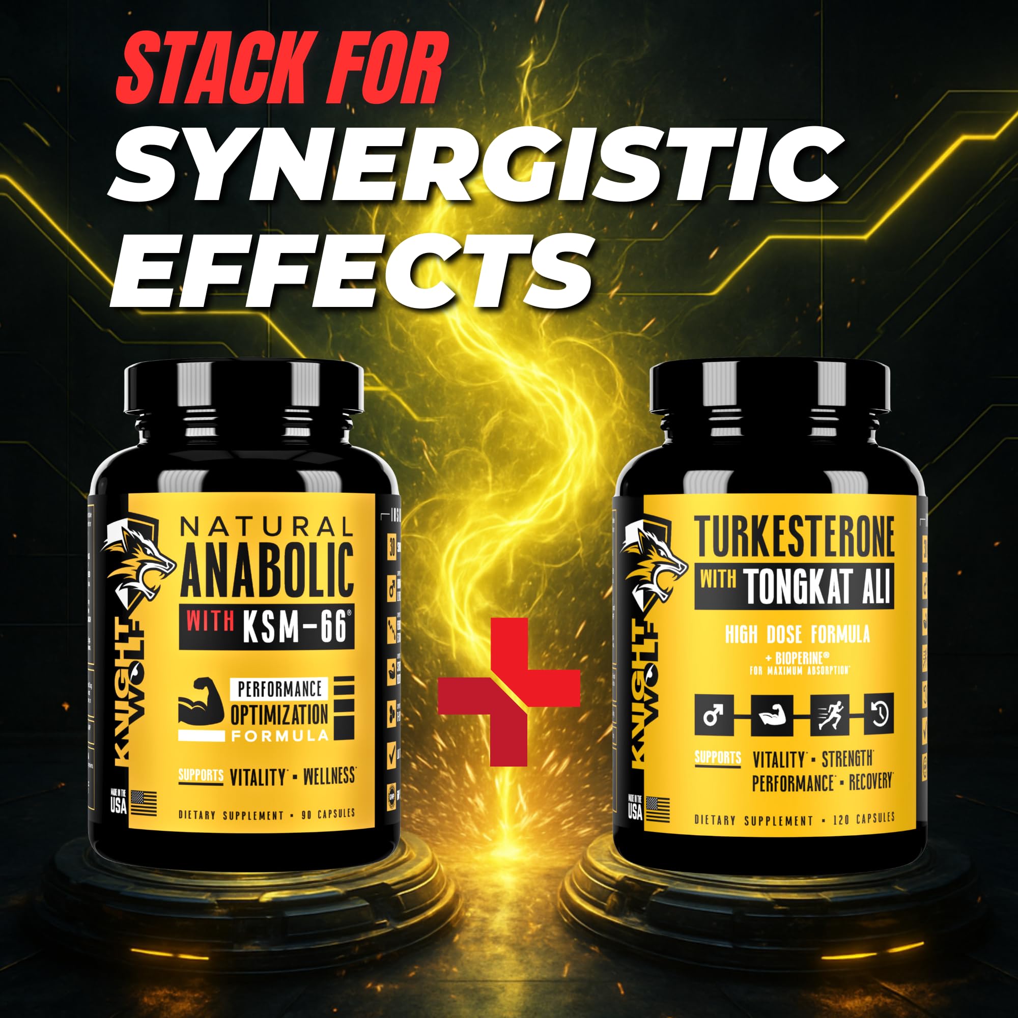 KNIGHT WOLF SUPPS Turkesterone capsules hero-shot highlights convenience and daily use.