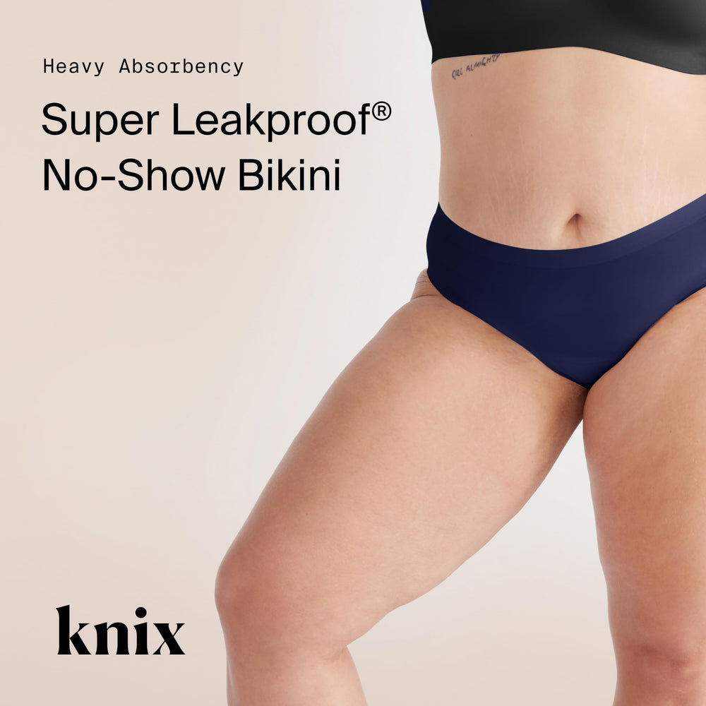 KNIX Super Leakproof Bikini Midnight back view highlights secure fit and coverage