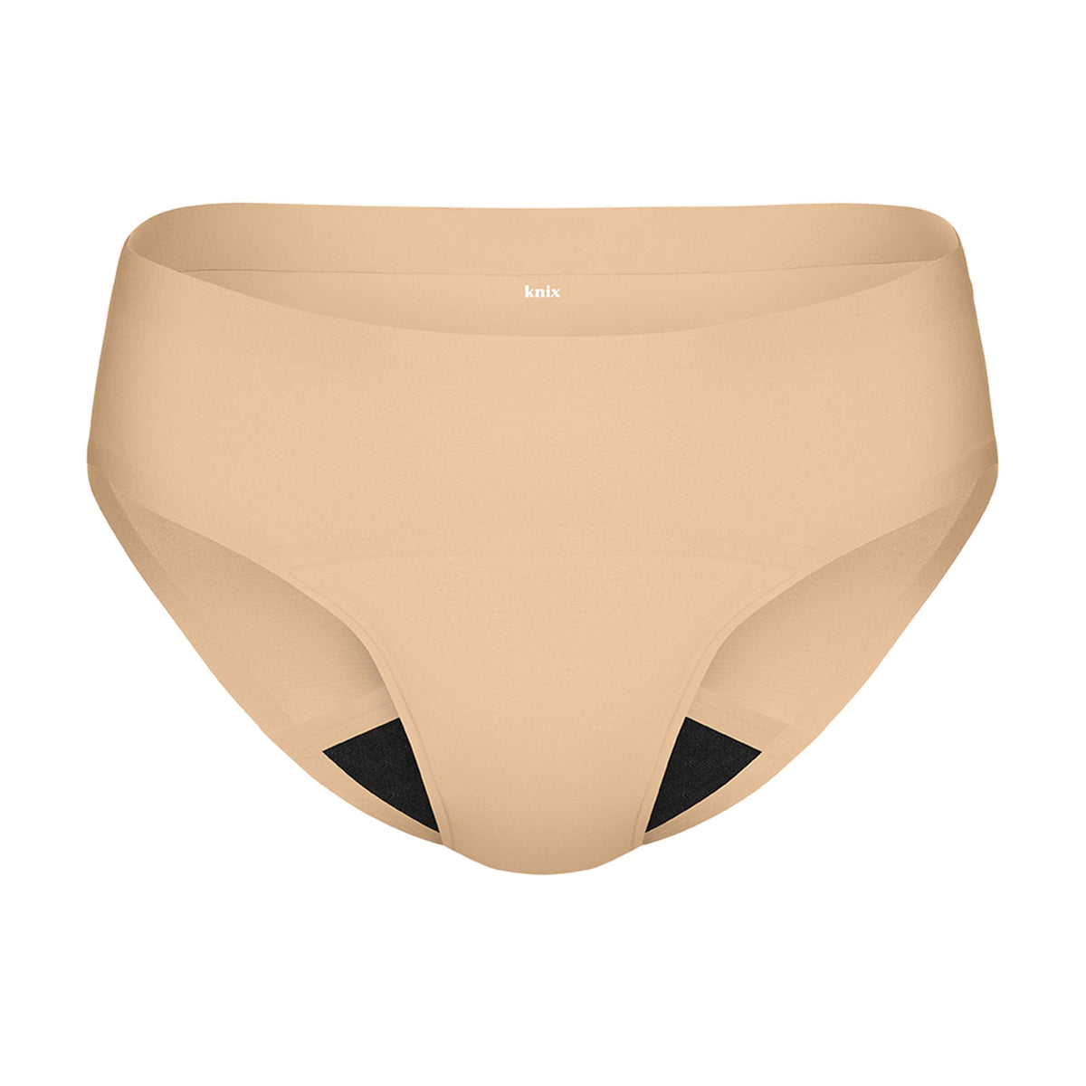 KNIX Super Leakproof Bikini Warm Sand front view shows secure, comfortable protection.